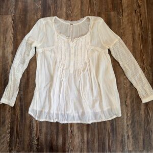 Free people flowy white tunic blouse